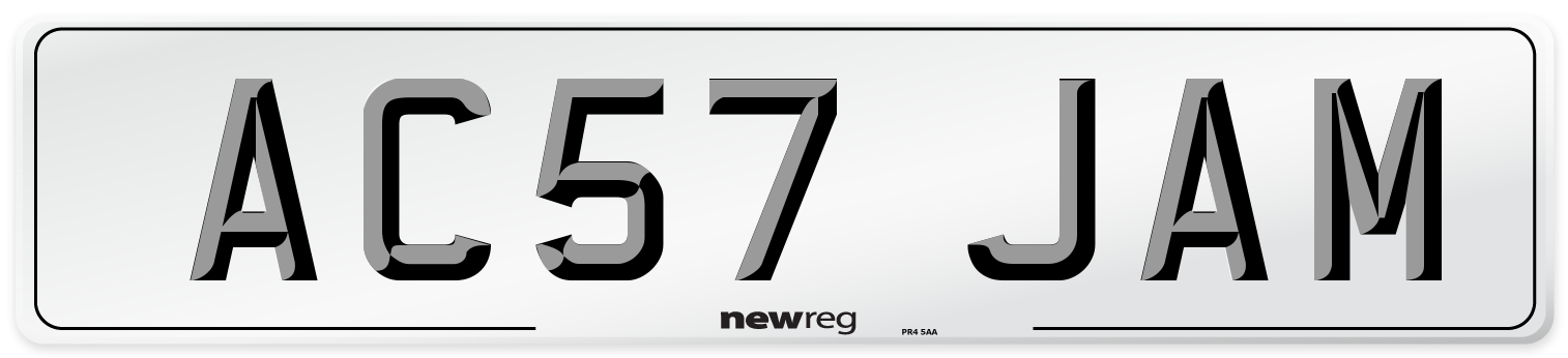 AC57 JAM Number Plate from New Reg